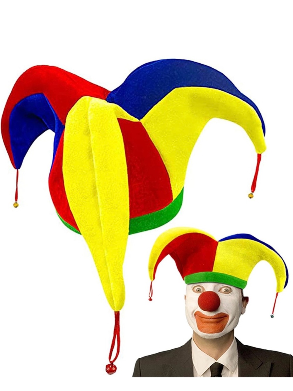 Colorful Jester Hat - Red, Yellow, Blue, Green